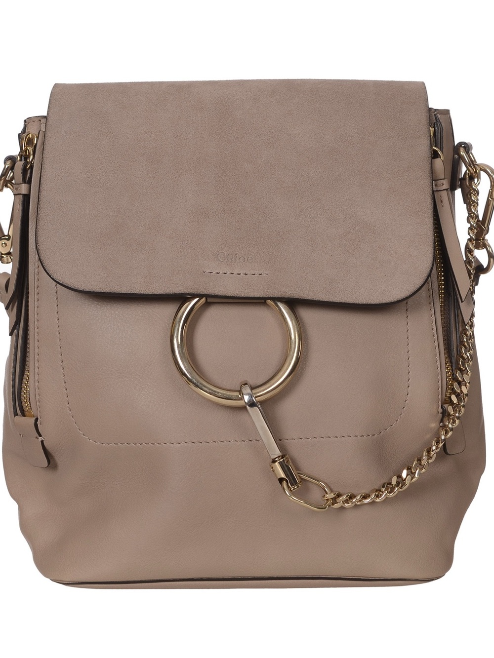♥️ Chloe Faye Medium Suede & Leather Shoulder Bag in Taupe Shoulder Bag ♥️